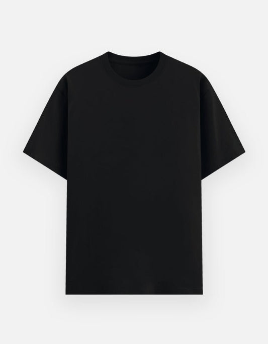 Minimal Core Tee in black color, featuring a relaxed and minimal style for everyday comfort.