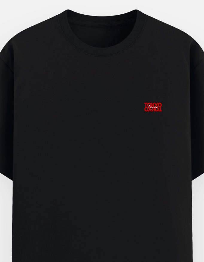 Neo Tokyo Tee featuring a striking red Tokyo graphic on a black fabric.